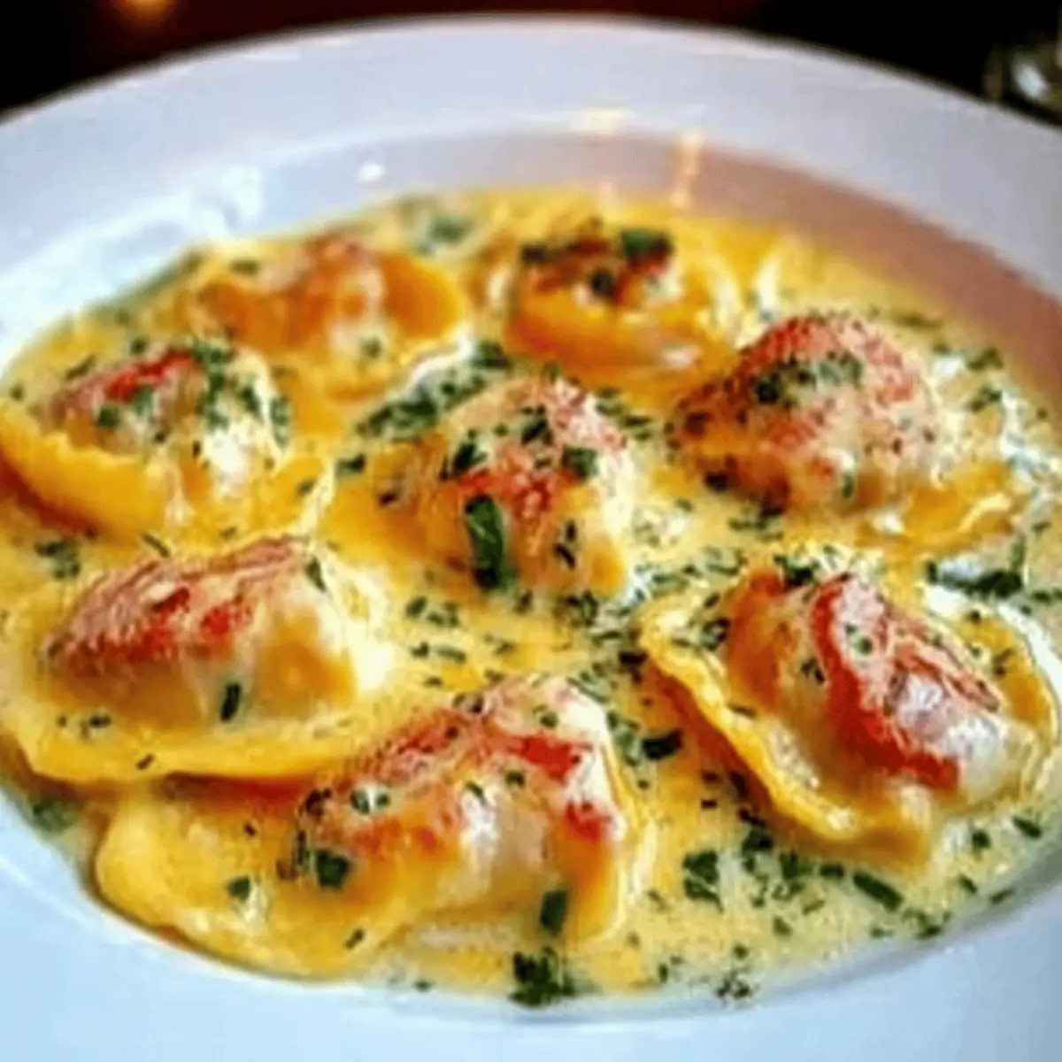Lobster Ravioli in Lemon Butter Sauce