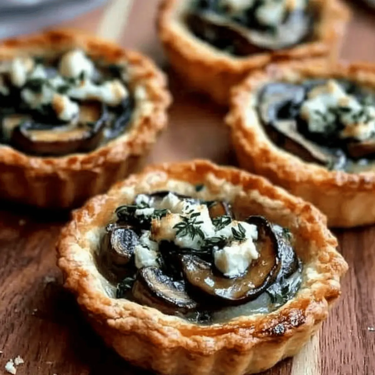 Mushroom, Shallot, and Herbed Goat Cheese Tarts